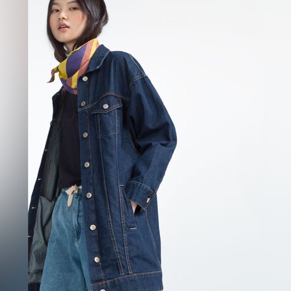 Zara Dark Blue Denim Jean Jacket
